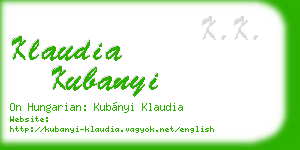 klaudia kubanyi business card
