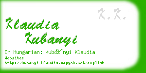 klaudia kubanyi business card